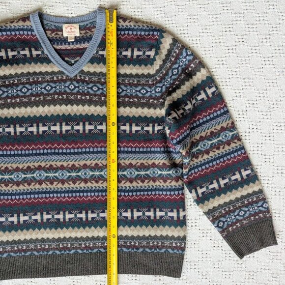 Brooks Brothers Men's Sweater Italian Yarn Fair Isle Merino Wool Size XL - Picture 5 of 7
